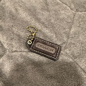 Coach Dark Brown Suede Mini Hang Tag